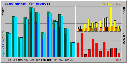 Usage summary for websrv13